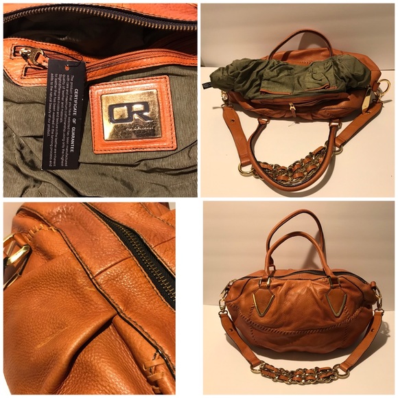 ORYANY BURNT ORANGE LEATHER SHOULDER BAG . - Picture 3 of 8